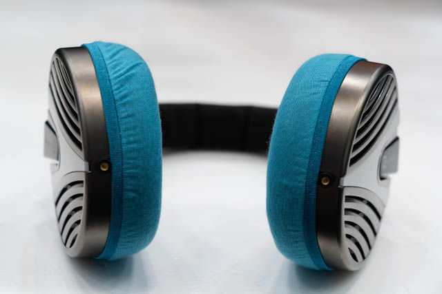 Actual fit test photo 3 of mimimamo Size L Super Stretch Headphone Covers on ULTRASONE FOUNDERS SERIES OPEN