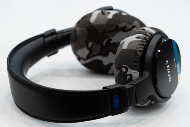 Actual fit test photo 11 of mimimamo Size L Super Stretch Headphone Covers on SONY MDR-M1Q